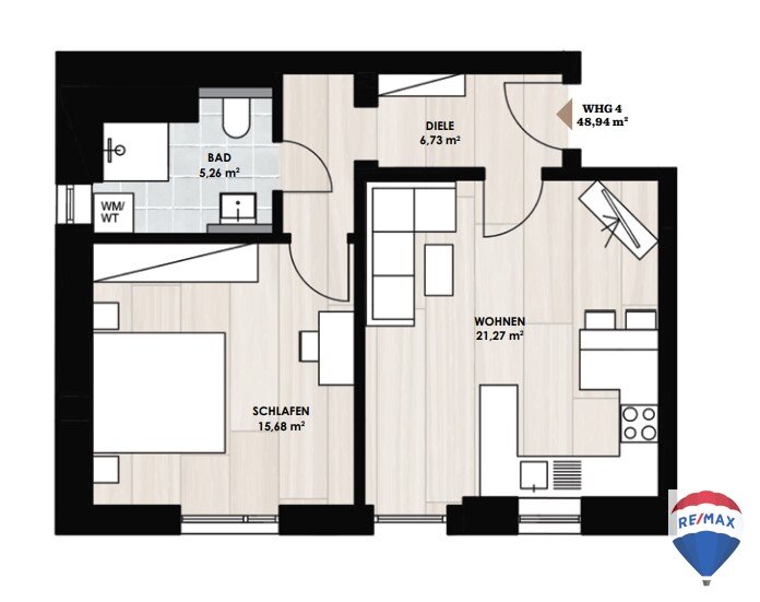 Wohnung zum Kauf 169.900 € 2 Zimmer 48,9 m²<br/>Wohnfläche Mistelbach Mistelbach 95511