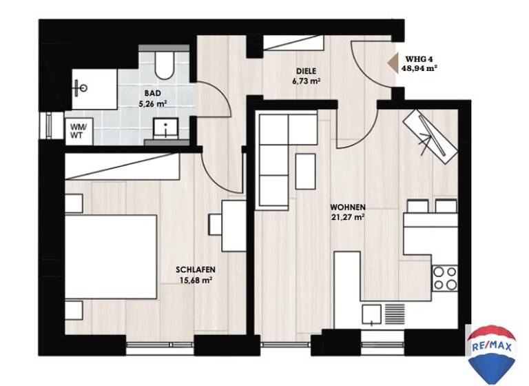Wohnung zum Kauf 169.900 € 2 Zimmer 48,9 m² Mistelbach 95511