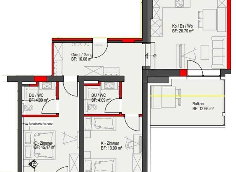 Wohnung zum Kauf - Erstbezug 320.000 € 3 Zimmer 78,2 m² Pfunds 6542
