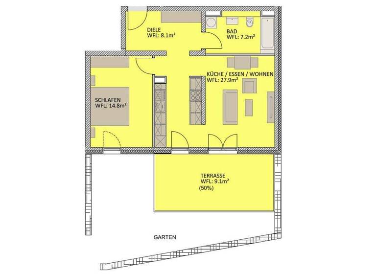 Wohnung zur Miete 840 € 2 Zimmer 67,1 m² EG frei ab 15.04.2026 Franklinstraße 9b Südvorstadt-Ost Dresden 01069