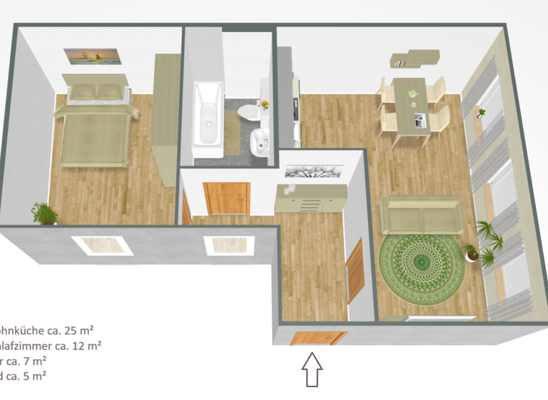 Wohnung zur Miete 437 € 2 Zimmer 51,4 m² 3. Geschoss frei ab sofort Heinrich-Schütz-Straße 5 Lutherplatz Halle (Saale) 06110