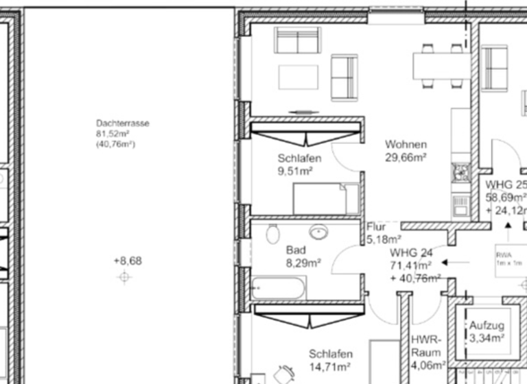 Penthouse zur Miete - Erstbezug 1.800 € 3 Zimmer 110 m² Geschoss 3/3 frei ab 01.05.2026 Kleine Schulstraße 12 Hellern Osnabrück 49078