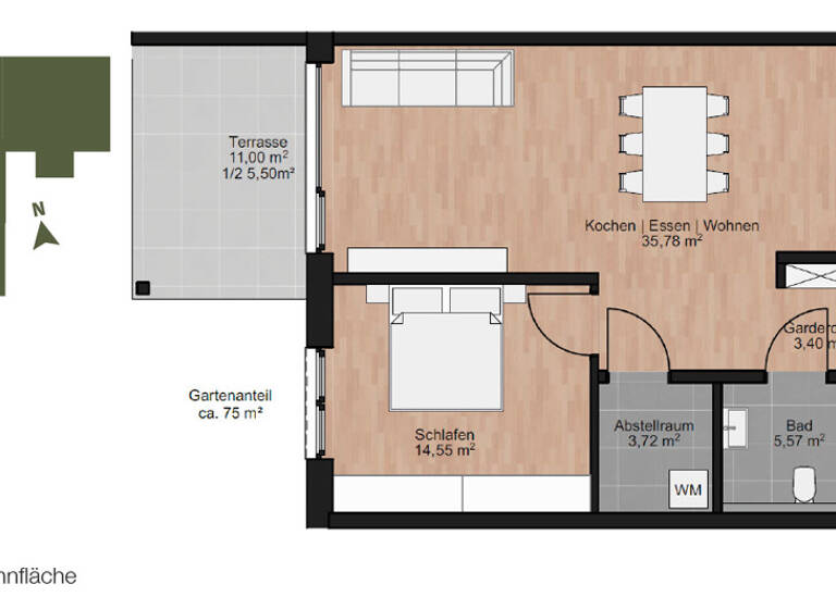 Wohnung zum Kauf 335.000 € 2 Zimmer 68,5 m² Bubesheim 89347