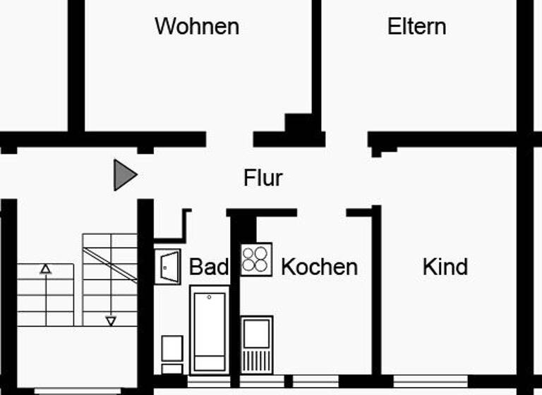 Wohnung zur Miete 1.015 € 3 Zimmer 60,3 m² 1. Geschoss frei ab 16.04.2026 Alte Poststr. 12 Osterath Meerbusch 40670