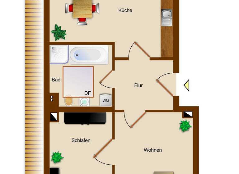 Wohnung zur Miete 799 € 2 Zimmer 54 m²<br/>Wohnfläche Dachgeschoss, 4.<br/>Geschoss Elsbethstraße 6 Gohlis-Süd Leipzig 04155