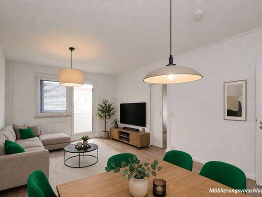 Wohnung zur Miete 384 € 2 Zimmer 56,5 m² 3. Geschoss Lindenweg 7 Heide Nord West 06120