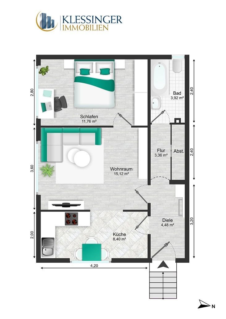 Wohnung zum Kauf als Kapitalanlage geeignet 419.750 € 2 Zimmer 48 m²<br/>Wohnfläche Terhallestraße 32 Harlaching München 81545