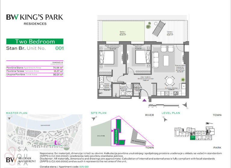 Wohnung zum Kauf provisionsfrei 390.888 € 3 Zimmer 74,4 m² Belgrad Waterfront 11000