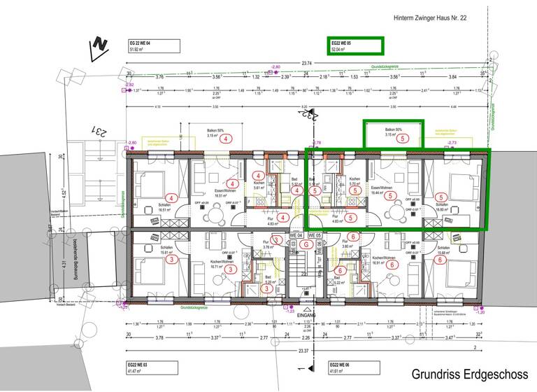 Wohnung zum Kauf - Erstbezug provisionsfrei als Kapitalanlage geeignet 220.900 € 2 Zimmer 52 m² Hinterm Zwinger 22 Weiden Weiden in der Oberpfalz 92637