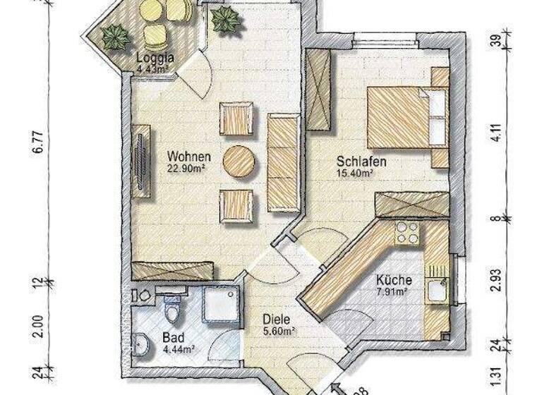 Wohnung zum Kauf 195.000 € 2 Zimmer 57 m² Bemerode Hannover 30539