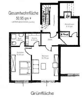 Wohnung zur Miete 500 € 2 Zimmer 51 m²<br/>Wohnfläche UG<br/>Geschoss ab sofort<br/>Verfügbarkeit Asterbacher Weg 5 Mettendorf 54675