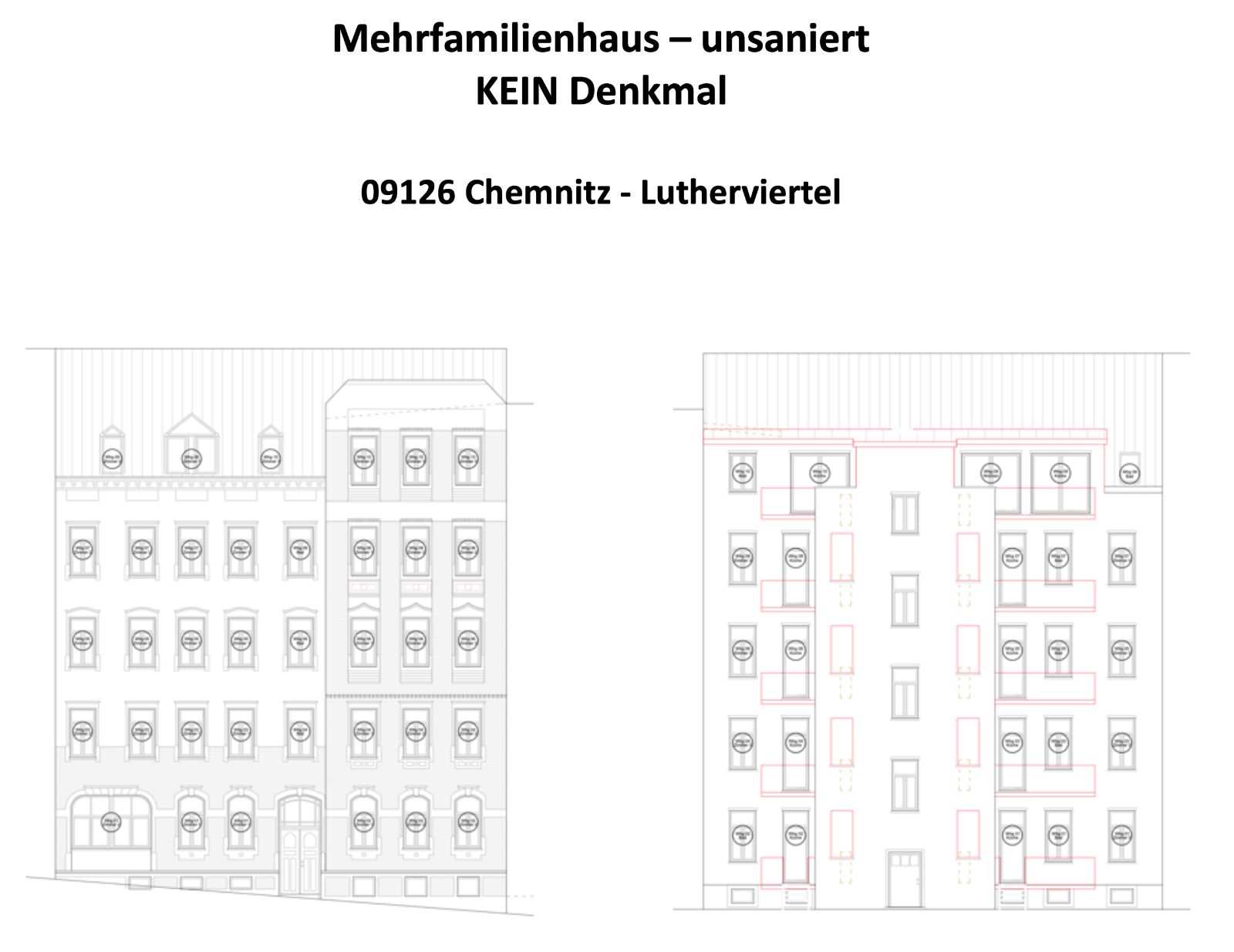 Mehrfamilienhaus zum Kauf 350.000 € 749 m²<br/>Wohnfläche 490 m²<br/>Grundstück Lutherviertel 221 Chemnitz 09126