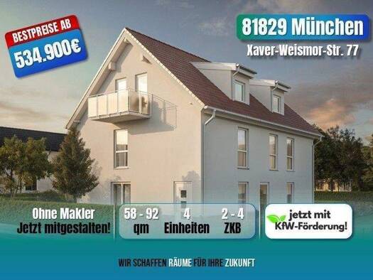 Terrassenwohnung zum Kauf - Neubau provisionsfrei als Kapitalanlage geeignet 534.900 € 2 Zimmer 58 m² Xaver-Weismor-Str. 77 Trudering-Riem München 81829