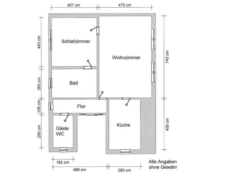 Wohnung zur Miete 680 € 2 Zimmer 80 m² 1. Geschoss frei ab 01.06.2026 Güstrow 18273