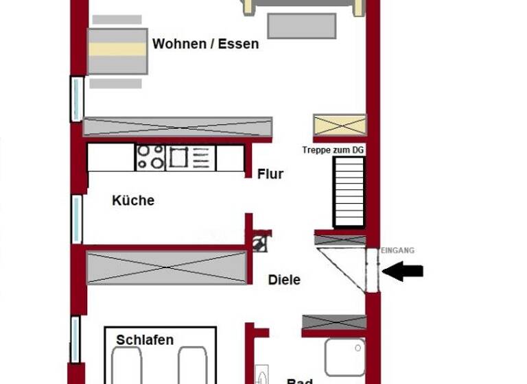 Maisonette zum Kauf 347.000 € 3 Zimmer 63,5 m²<br/>Wohnfläche Dachgeschoss, 2.<br/>Geschoss Neufahrn Neufahrn bei Freising 85375