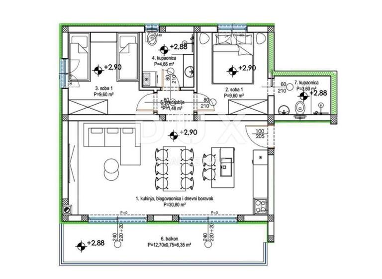 Wohnung zum Kauf 241.000 € 3 Zimmer 70 m² 1. Geschoss Centar, Luka, Finida