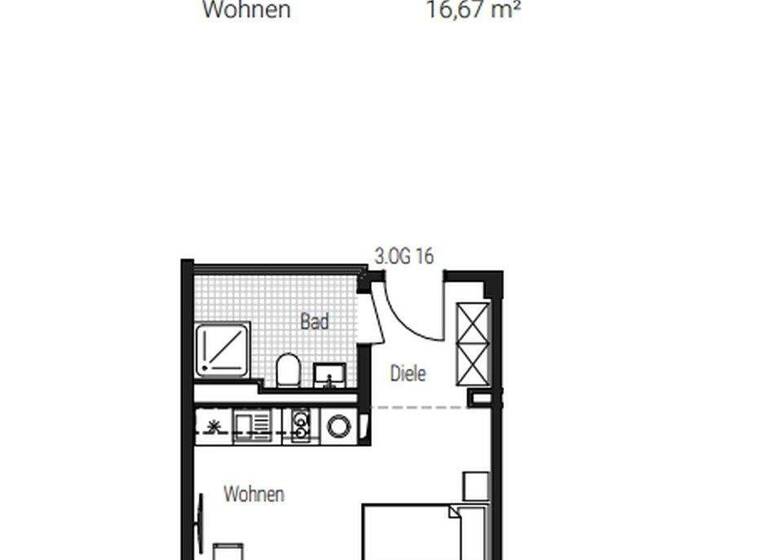Studio zur Miete - Erstbezug 670 € 1 Zimmer 25,1 m² 3. Geschoss Steinbühler Straße 4-6 Tafelhof Nürnberg 90443