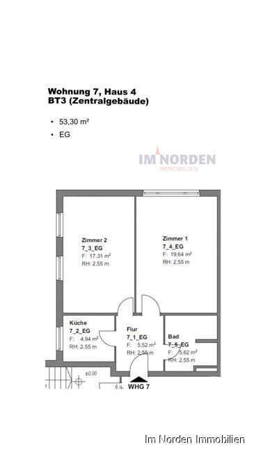 Wohnung zur Miete 879 € 2 Zimmer 53,3 m²<br/>Wohnfläche Wilhelmshöhe 4 Eutin 23701