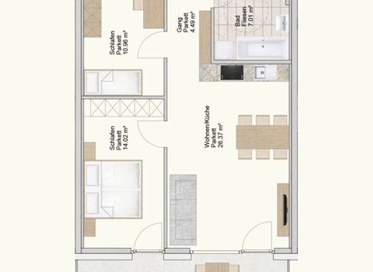 Terrassenwohnung zum Kauf 325.000 € 3 Zimmer 62,9 m² Bahnhofstraße 57 Lustenau 6890