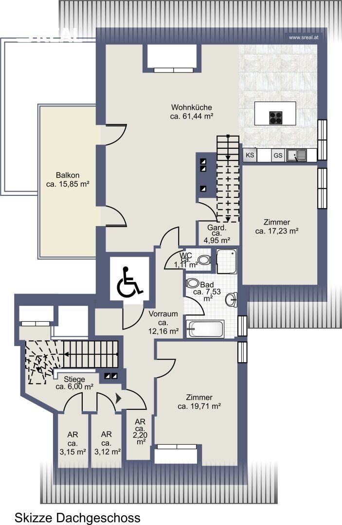 Wohnung zum Kauf 649.000 € 4 Zimmer 160 m²<br/>Wohnfläche 1.<br/>Geschoss Mödling 2340