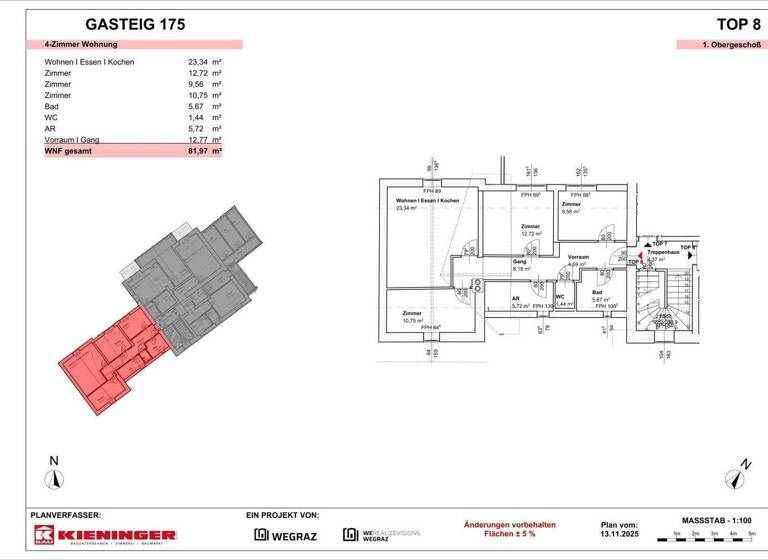 Wohnung zum Kauf 319.680 € 4 Zimmer 82 m² 1. Geschoss Gasteig Bad Aussee 8990