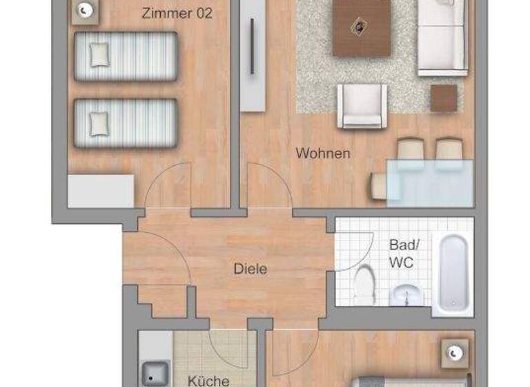 Wohnung zur Miete 440 € 3 Zimmer 68 m² 1. Geschoss frei ab sofort An der Petergrube 10 Zedtlitz Borna 04552