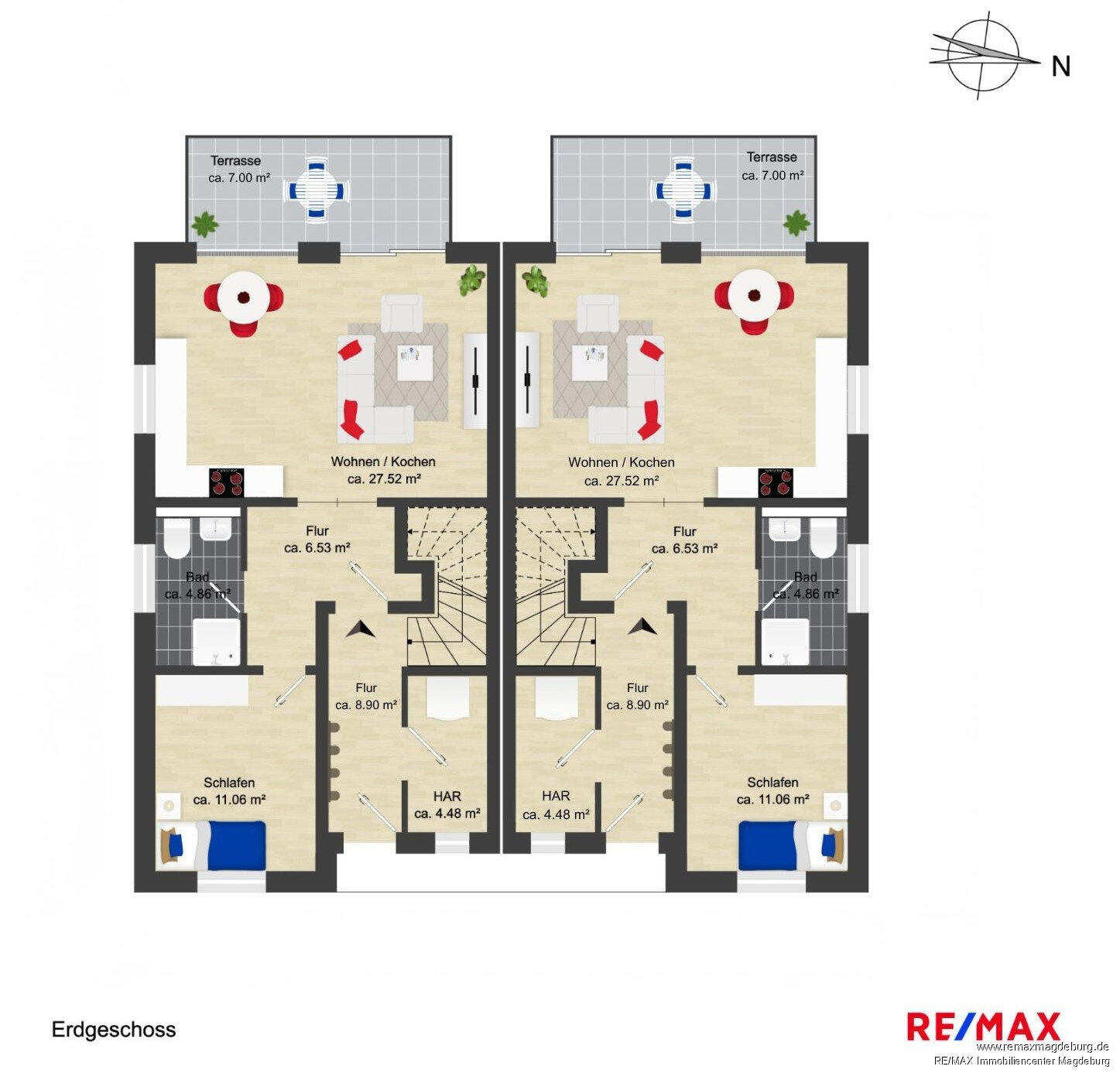 Doppelhaushälfte zur Miete 1.875 € 5 Zimmer 134 m²<br/>Wohnfläche 349 m²<br/>Grundstück Klein Ottersleben Magdeburg 39116