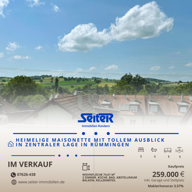 Maisonette zum Kauf 259.000 € 3 Zimmer 74,6 m² Dachgeschoss frei ab sofort Rümmingen 79595