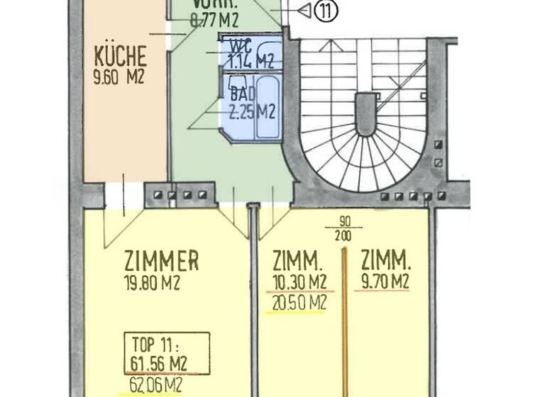 Wohnung zum Kauf 225.000 € 3 Zimmer 61,6 m² WIen 1140