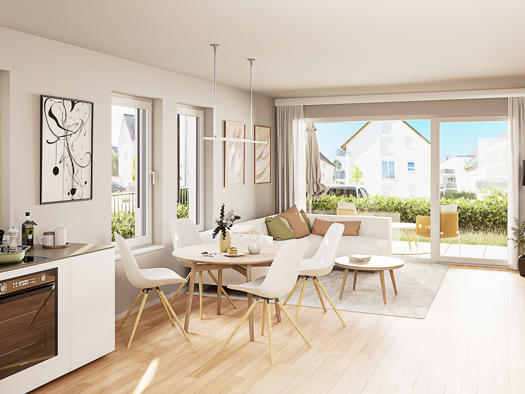 Terrassenwohnung zum Kauf - Neubau provisionsfrei als Kapitalanlage geeignet 539.000 € 3 Zimmer 74,4 m² teilbar ab 74,4 m² Breite Straße 15 Nufringen 71154