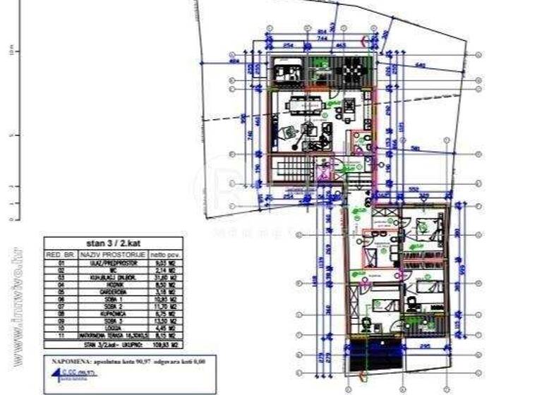 Wohnung zum Kauf 286.000 € 4 Zimmer 109 m² 2. Geschoss Donji grad, Osijek Donji grad, Jug II, Tenja
