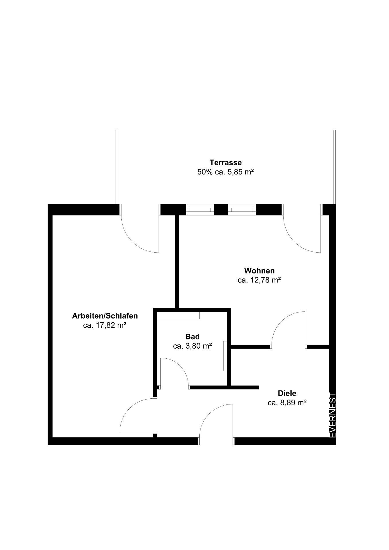 Wohnung zum Kauf 199.000 € 2 Zimmer 50 m²<br/>Wohnfläche 1.<br/>Geschoss Bilk Düsseldorf 40225