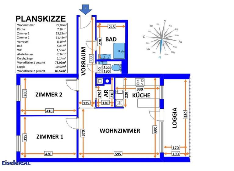 Wohnung zur Miete 1.050 € 3 Zimmer 73 m² Purkersdorf 3002