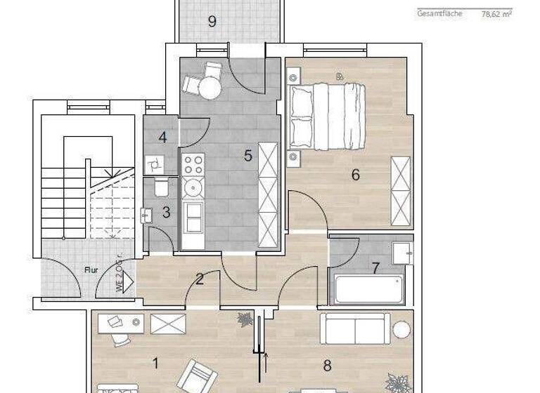 Wohnung zur Miete 848 € 2,5 Zimmer 78,5 m² frei ab sofort Südersteinstraße 30 Cuxhaven 27472