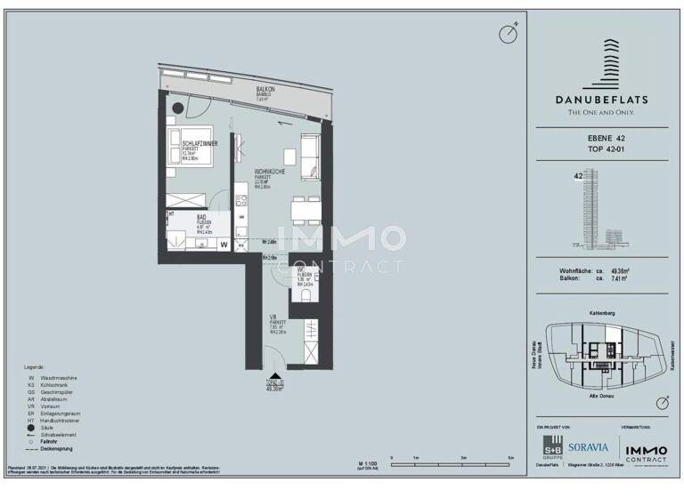 Wohnung zur Miete - Erstbezug 1.747 € 2 Zimmer 49,4 m² Wien 1220