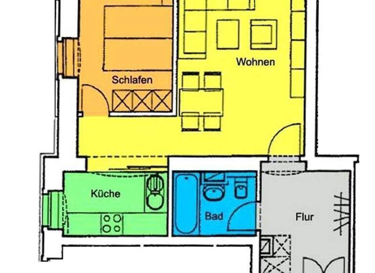 Wohnung zur Miete 420 € 2 Zimmer 49,1 m² Löbtau-Nord Dresden 01159