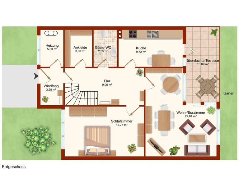 Reihenmittelhaus zum Kauf 258.000 € 5 Zimmer 136,3 m² 280 m² Grundstück Achim 28832