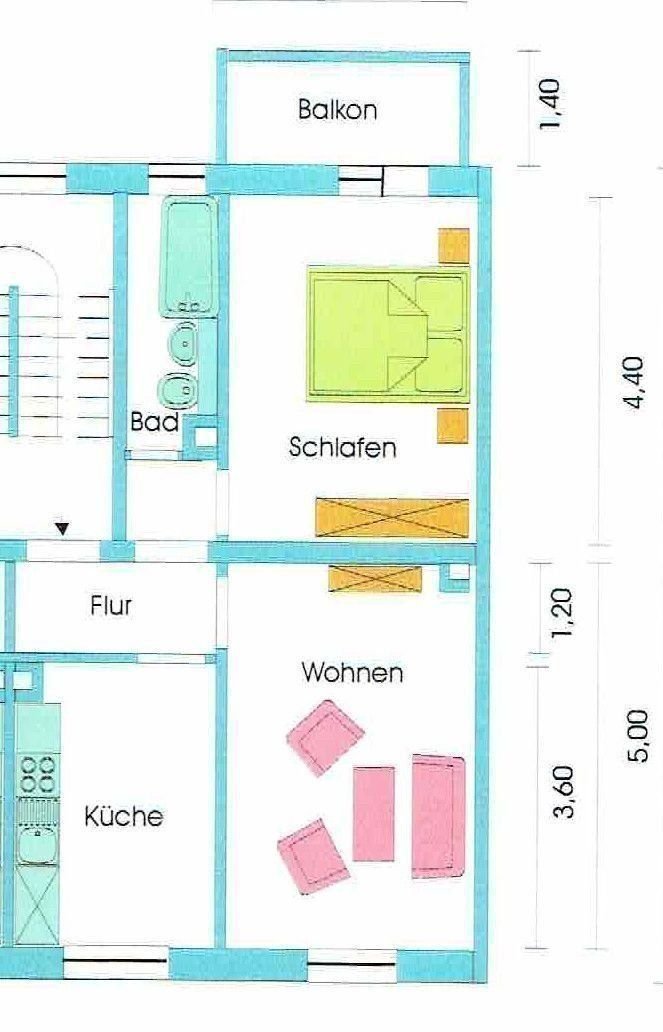 Wohnung zur Miete 240 € 2 Zimmer 48 m²<br/>Wohnfläche 2.<br/>Geschoss ab sofort<br/>Verfügbarkeit Siegener Straße 48 Neundorfer Vorstadt Plauen 08523