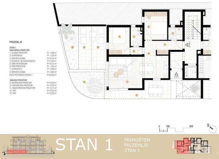 Wohnung zum Kauf 411.000 € 3 Zimmer 84 m² Primosten Primosten