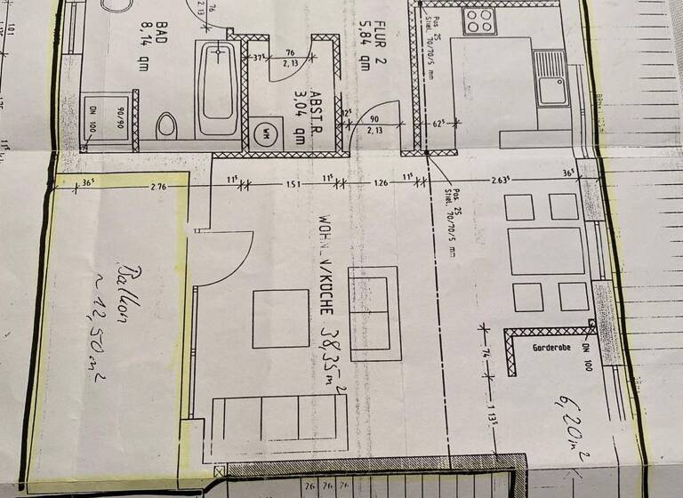 Wohnung zur Miete 1.050 € 3 Zimmer 94 m² Geschoss 1/2 frei ab sofort Borstel Verden (Aller) 27283