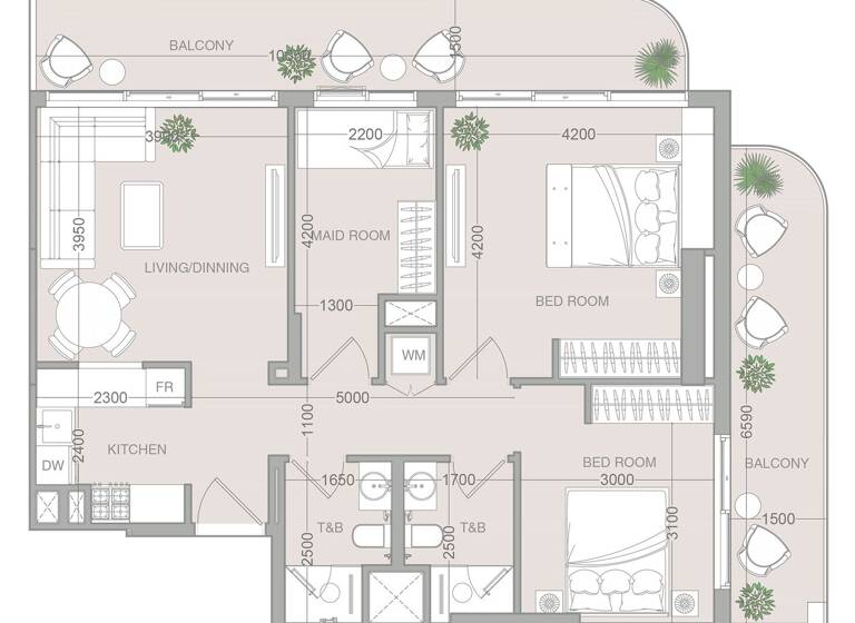 Wohnung zum Kauf provisionsfrei 387.159 € 3,5 Zimmer 108,3 m² Dubai 00000