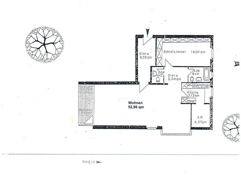 Wohnung zum Kauf 390.000 € 2 Zimmer 104 m² Geschoss 1/4 frei ab sofort Bonner Straße 54 Rolandseck Remagen 53424