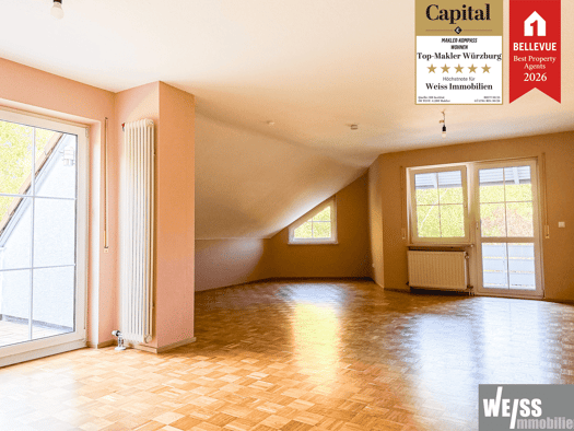 Wohnung zur Miete 1.090 € 3 Zimmer 102,5 m² 1. Geschoss Heuchelhof Würzburg 97084