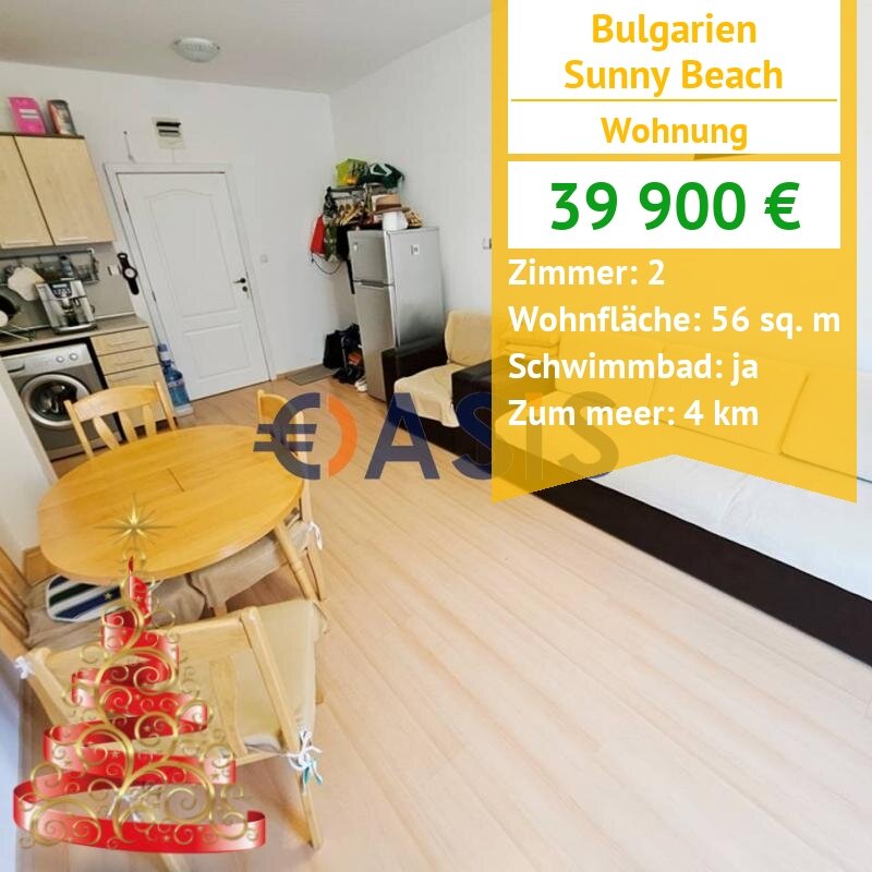 Studio zum Kauf provisionsfrei 39.900 € 2 Zimmer 56 m²<br/>Wohnfläche 2.<br/>Geschoss Sunny Beach 8237