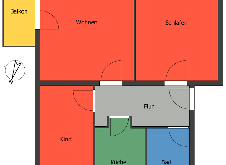 Wohnung zur Miete 474 € 3 Zimmer 58,8 m² 1. Geschoss frei ab sofort Gabelstraße 5 Meißen 01662