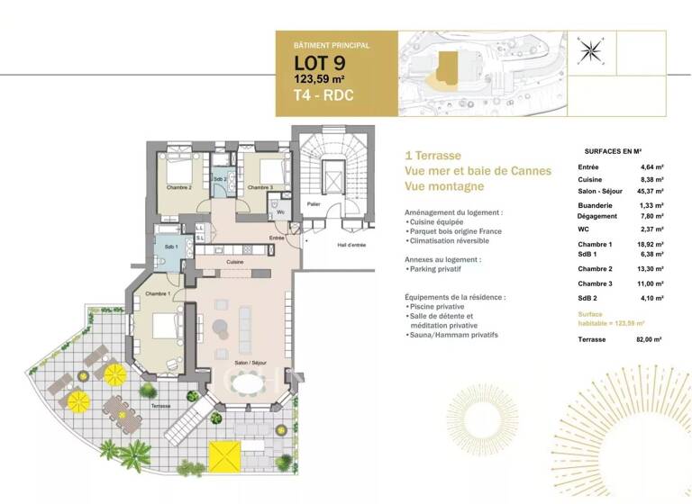 Studio zum Kauf provisionsfrei 1.195.000 € 4 Zimmer 123,6 m² Roquevignon-La Marbriere Grasse 06130