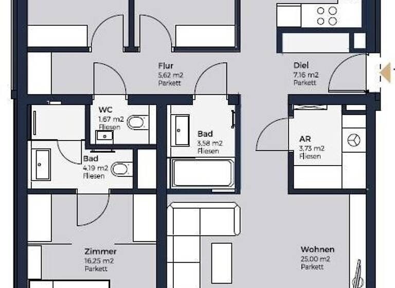 Wohnung zum Kauf - Erstbezug 700.000 € 4 Zimmer 106,1 m² 1. Geschoss Achau 2481