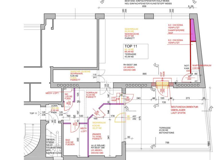 Terrassenwohnung zur Miete 2.305 € 2 Zimmer Wien 1040
