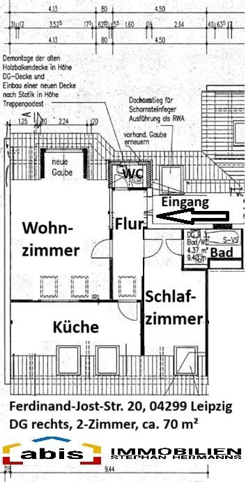 Wohnung zur Miete 910 € 2 Zimmer 69,6 m²<br/>Wohnfläche 5.<br/>Geschoss ab sofort<br/>Verfügbarkeit Ferdinand-Jost-Str. 20 Stötteritz Leipzig 04299