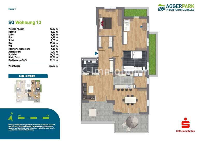 Penthouse zur Miete 2.147 € 3 Zimmer 143,2 m²<br/>Wohnfläche EG<br/>Geschoss 01.07.2025<br/>Verfügbarkeit Overath Overath 51491